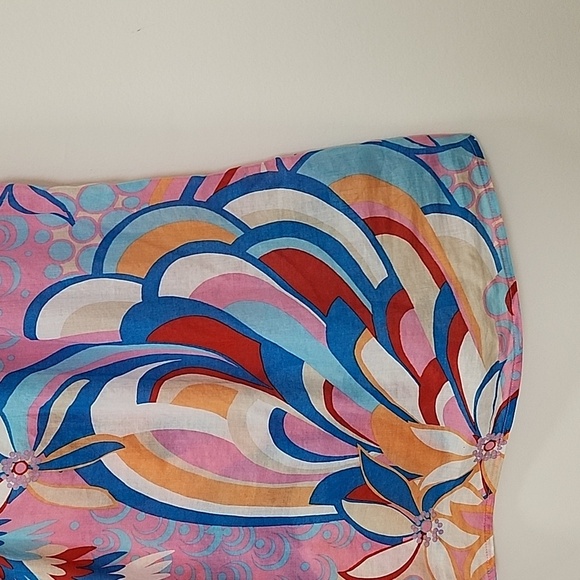 Talbots RUFFLE TRIM SHELL  DAZZLING FLORAL SIZE LP - Picture 7 of 16